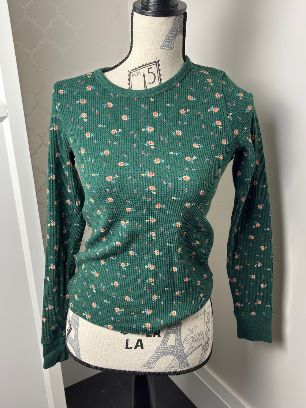 Green floral long sleeve